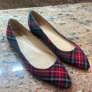 Women’s Talbots Tartan Plaid Flats Perfect for Christmas! Size 8 Excellent Cond.